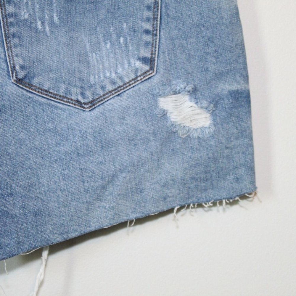 KanCan Button Fly Cut Off Jean Shorts Light Hi Rise Distressed Size Large H12810 - Picture 7 of 12